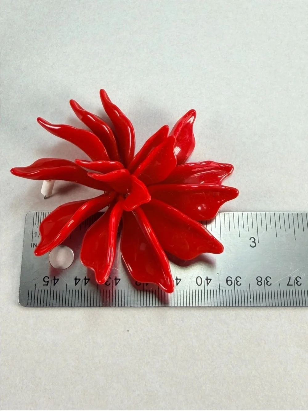 Zara maxi embossed Red Floral Petal Statement Earrings